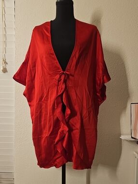 NWT Victorias Secret One Size Lingerie Satin Kimono Bath Robe Love Heart